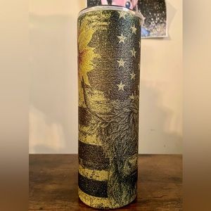 20oz skinny sublimated gold and black glittered tumbler. HOGG brand. New.